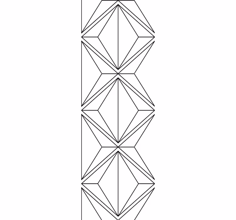 Papel mural geométrico formas de diamantes estilizadas - TenVinilo