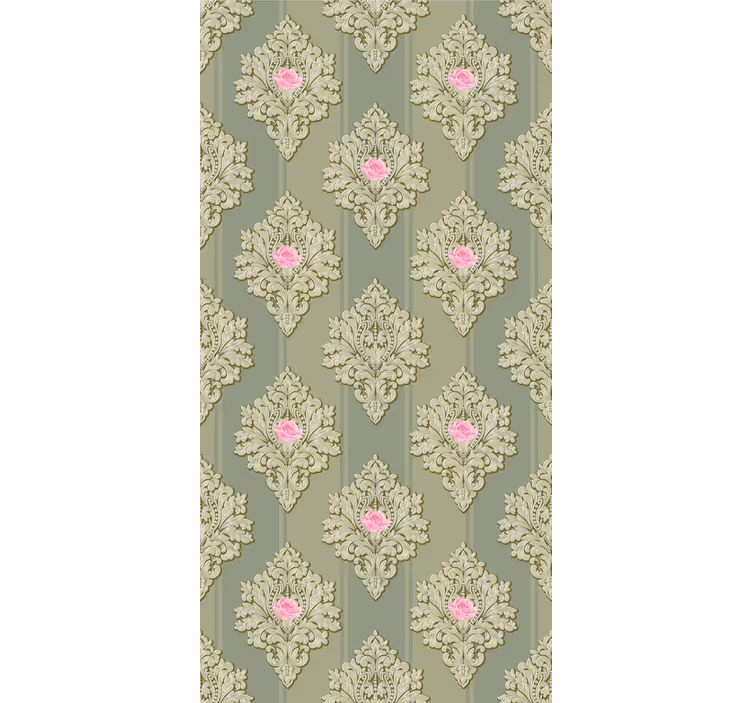Papel mural floral acentos florales de rosa - TenVinilo