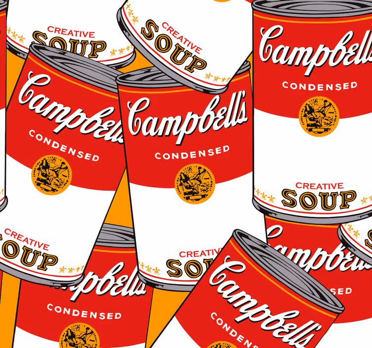 Papel mural arte andy warhol de campbell - TenVinilo