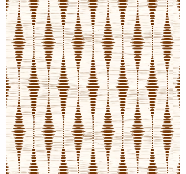 Papel mural geométrico rabaul ikat marrón chocolate - TenVinilo