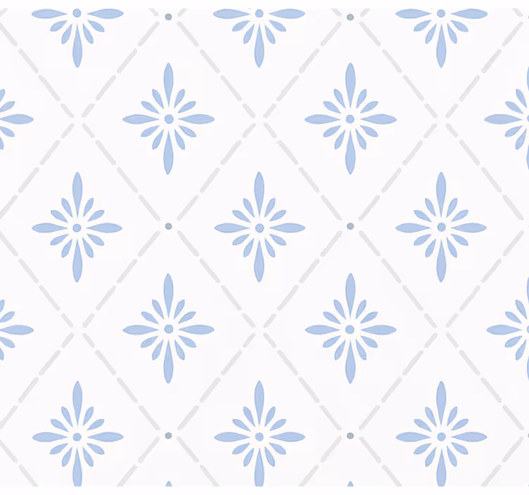 Papel mural cocina azulejos de rombos azules - TenVinilo