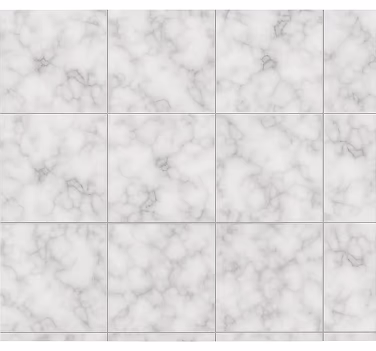 Papel mural cocina baldosa cuadrada de mármol blanco - TenVinilo