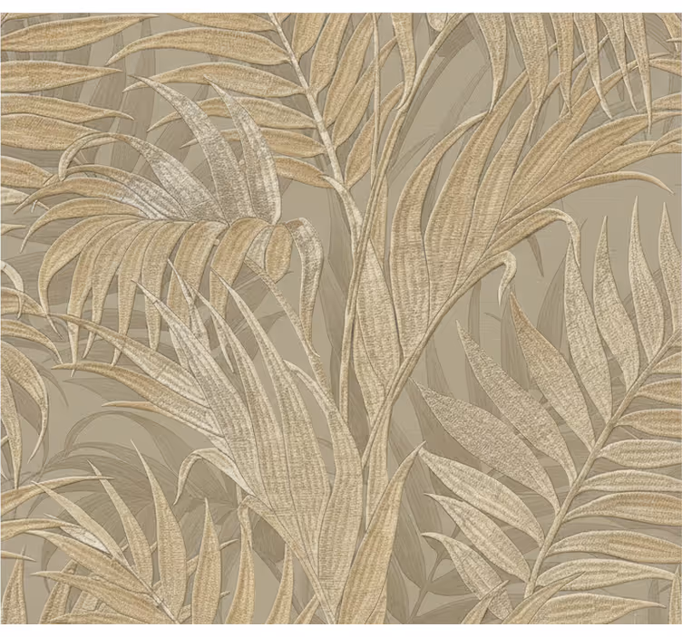 Papel mural hojas textura de palma beige - TenVinilo