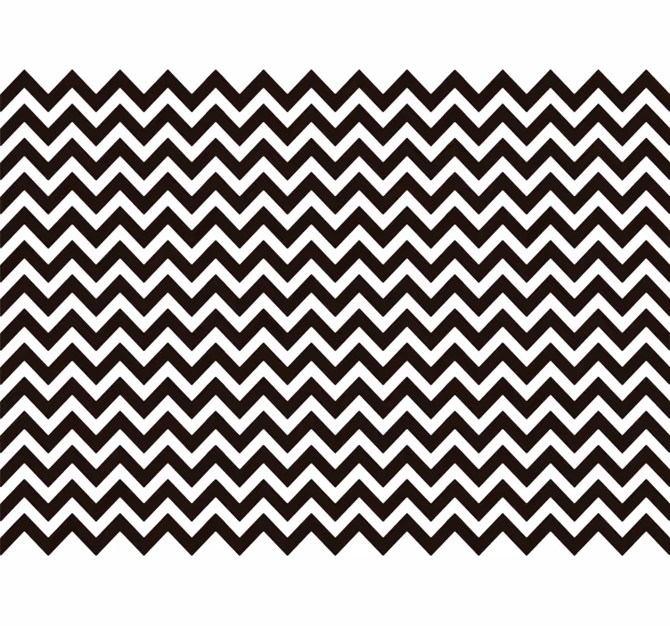 Papel mural rayas verticales zigzag blanco y negro - TenVinilo