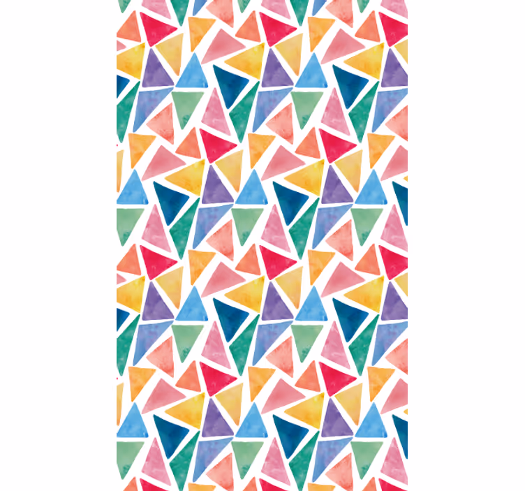 Papel mural geométrico triángulos coloridos alegres - TenVinilo