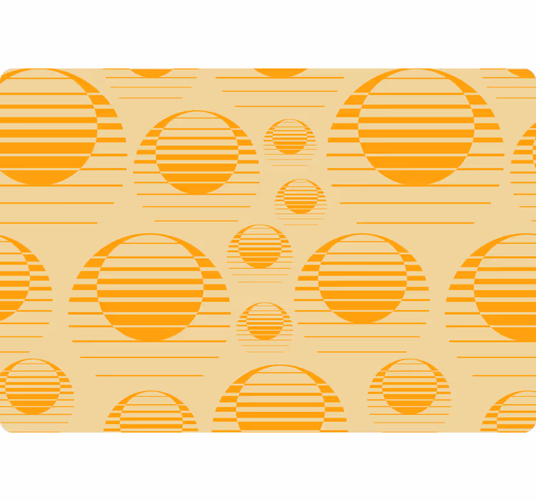 Papel mural geométrico soles naranjas retro - TenVinilo