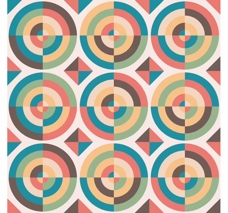 Papel mural geométrico formas abstractas retro - TenVinilo