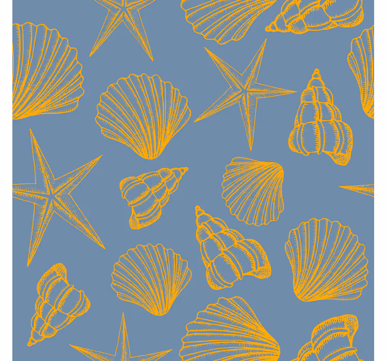 Papel mural naturaleza con conchas y estrellas - TenVinilo