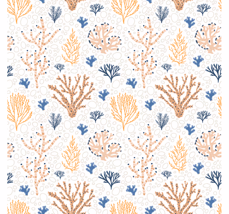 Papel mural naturaleza patrón coral elegante - TenVinilo