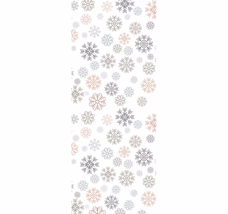 Papel mural navideño patrón de copos beige - TenVinilo
