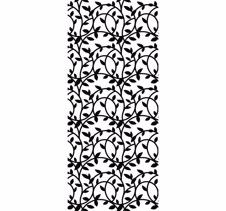 Papel mural living comedor ramas en blanco y negro - TenVinilo
