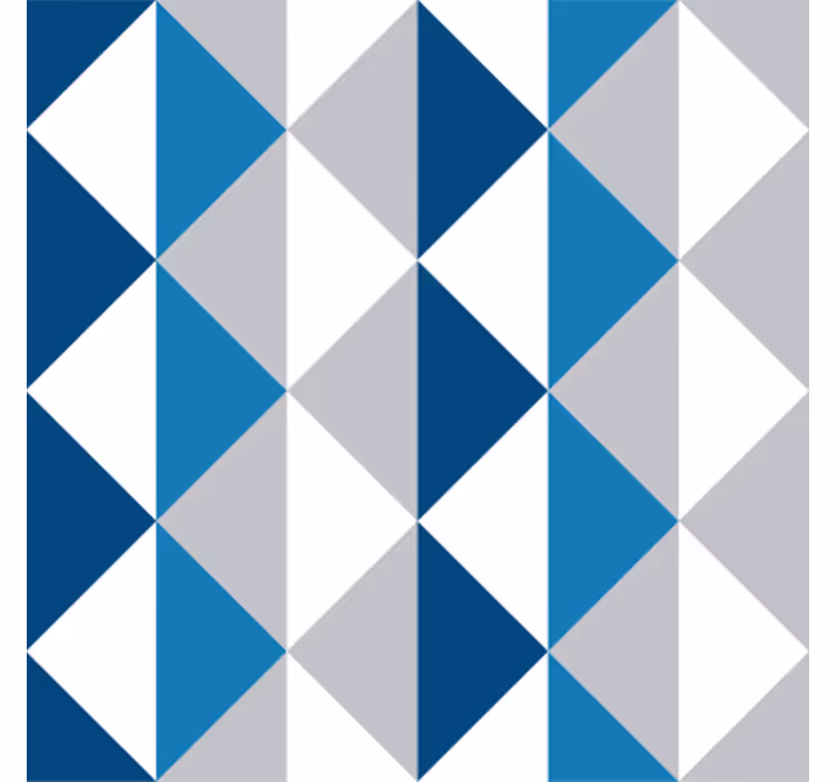 Papel mural triángulos patrón azul clásico - TenVinilo