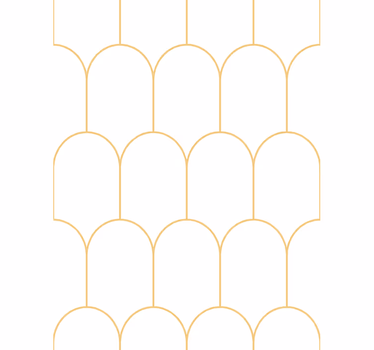 Papel mural living comedor arcos dorados elegantes - TenVinilo