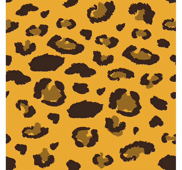 Papel mural living comedor estampado de leopardo - TenVinilo