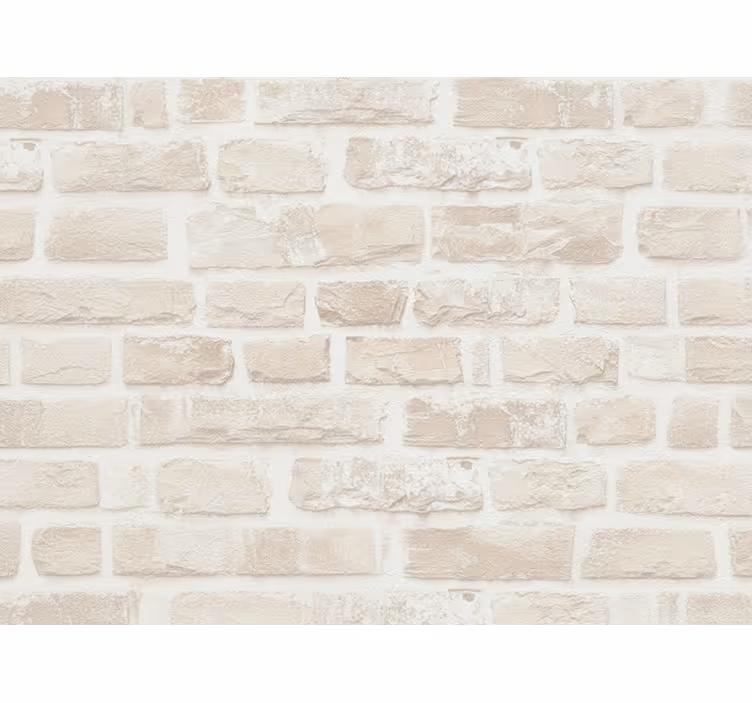 Papel mural living comedor ladrillo blanco faux - TenVinilo