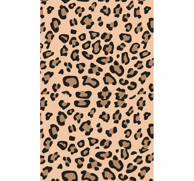 Papel mural living comedor estampado leopardo moderno - TenVinilo