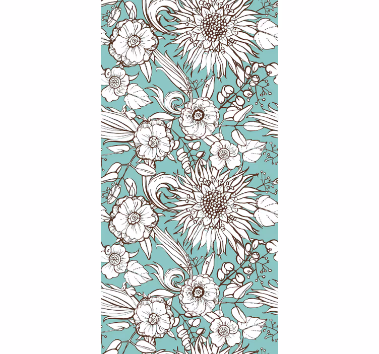 Papel mural dormitorio patrón de girasoles - TenVinilo
