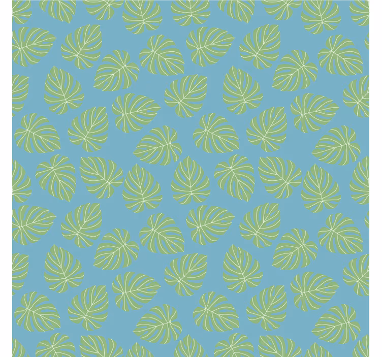 Papel mural dormitorio diseño hojas verdes de verano - TenVinilo
