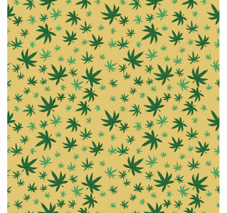 Papel mural dormitorio patrón de cannabis sin fin - TenVinilo