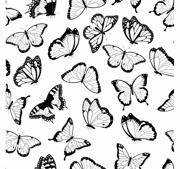 Papel mural dormitorio tipos de mariposas kallax - TenVinilo