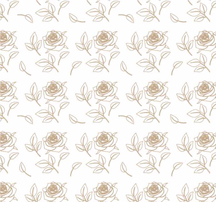 Papel mural dormitorio patrón de rosas detallado - TenVinilo