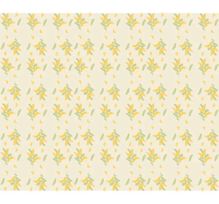 Papel mural dormitorio patrón mimosa claro - TenVinilo