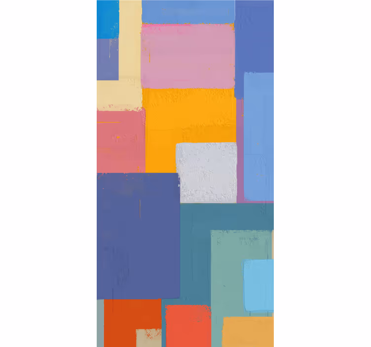 Papel mural ornamental pintura abstracta cuadrados coloridos - TenVinilo