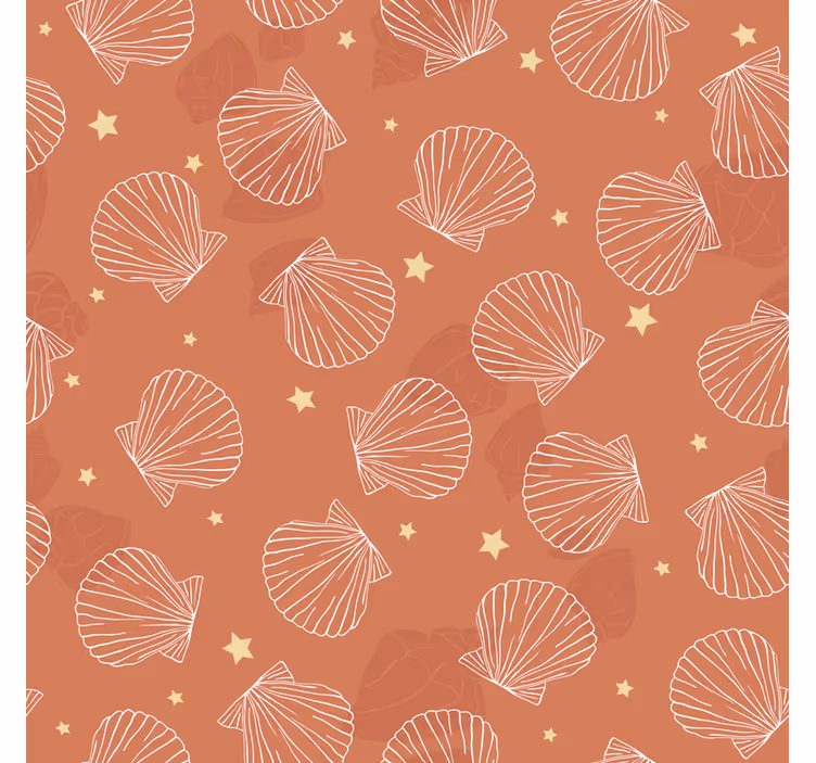 Papel mural ornamental fondo de conchas - TenVinilo