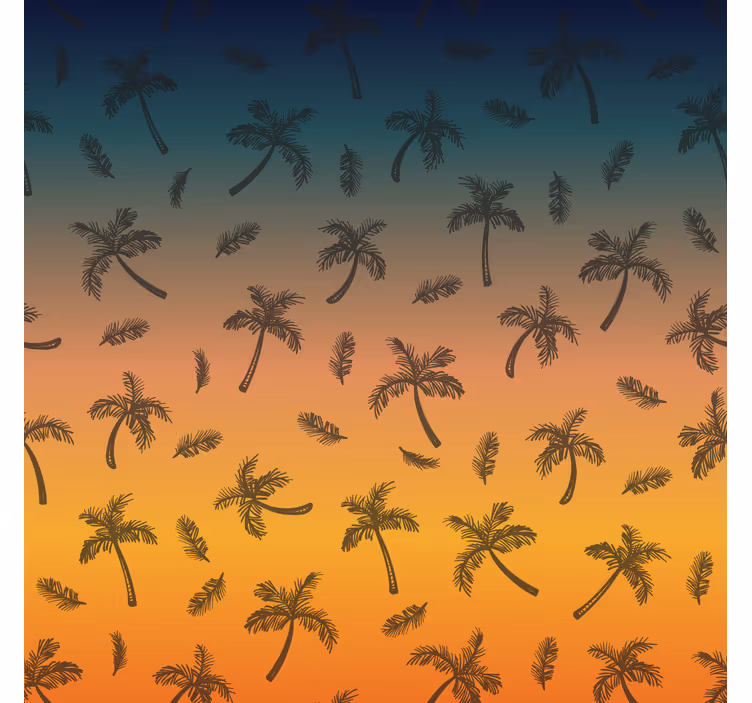 Papel mural ornamental escena de palmas tropicales - TenVinilo