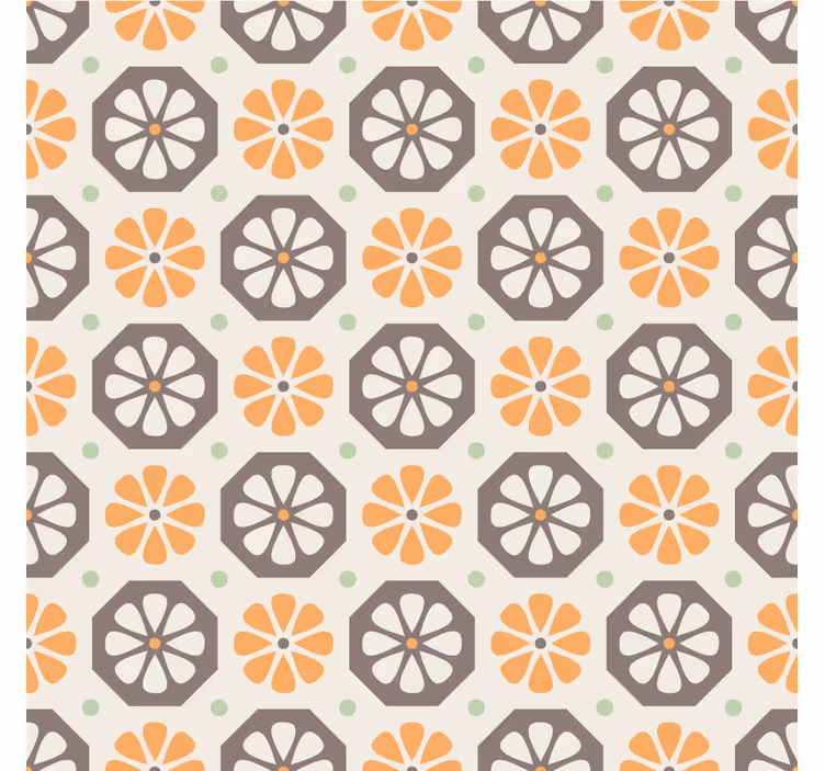 Papel mural ornamental destellos de patrón floral - TenVinilo