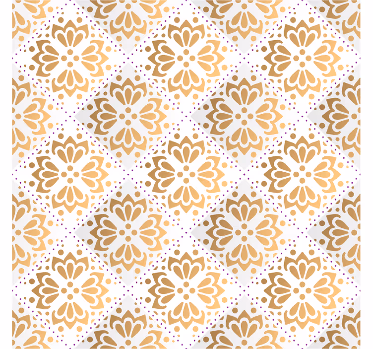Papel mural living comedor patrón mandala dorado - TenVinilo
