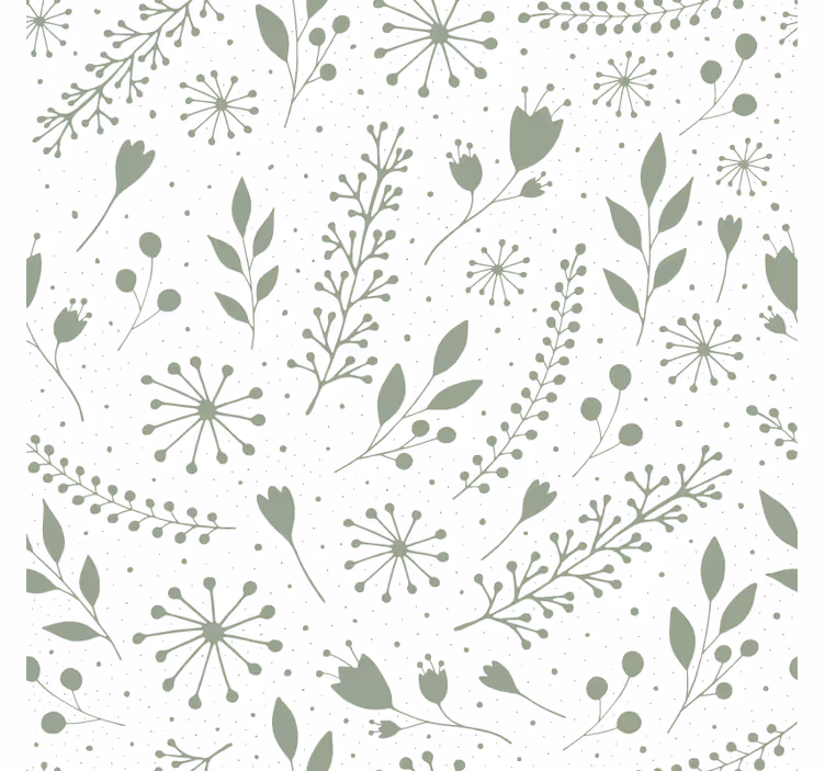 Papel mural living comedor hojas verdes dulces - TenVinilo