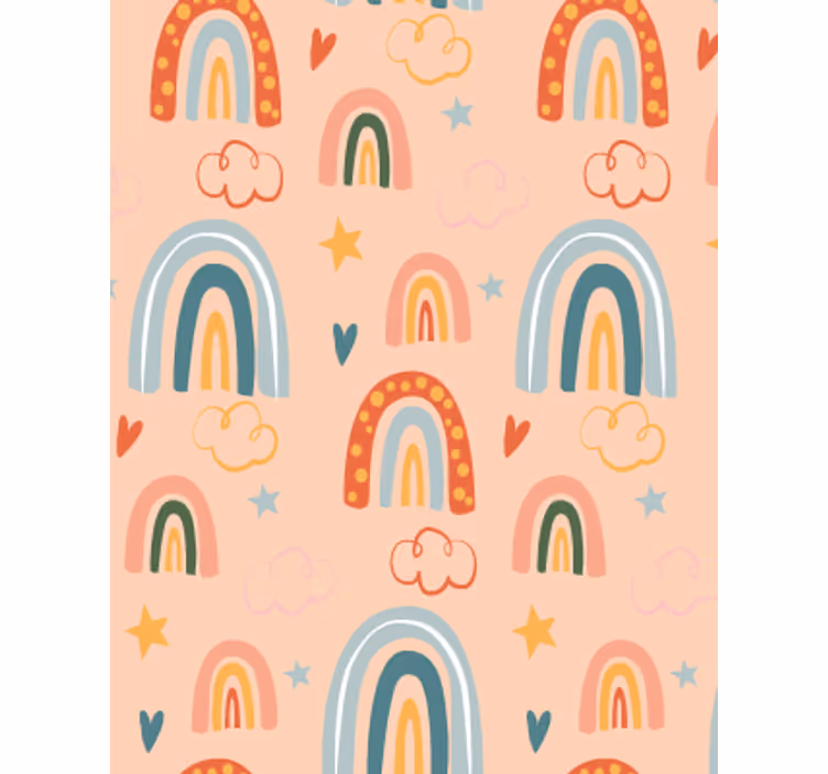 Papel mural infantil pastel simple arcoíris - TenVinilo