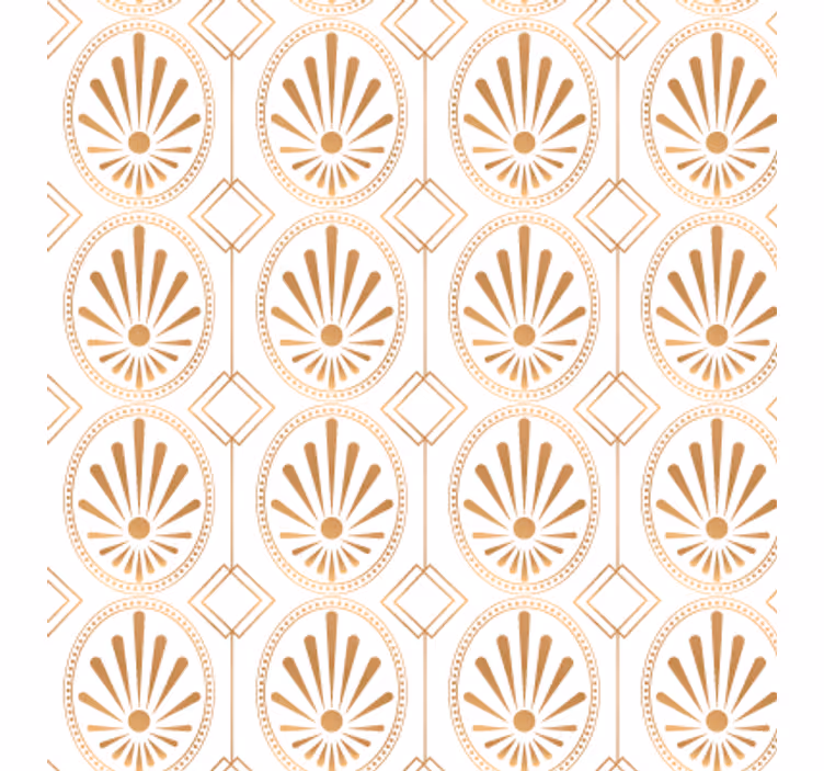 Papel mural texturas arte moderno patrón blanco y dorado - TenVinilo