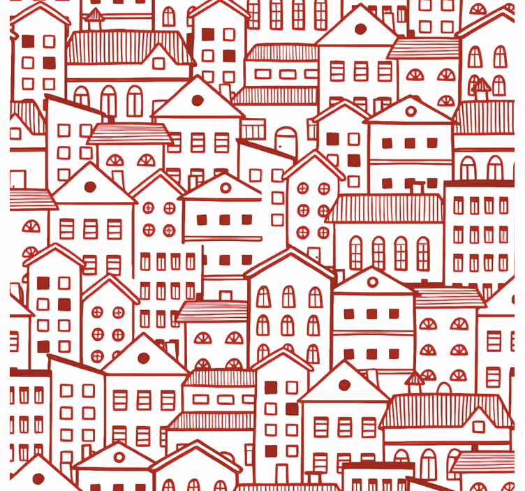 Papel mural texturas efecto cómic ciudad moderna - TenVinilo
