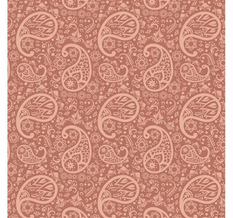 Papel mural floral patrón paisley cálido - TenVinilo