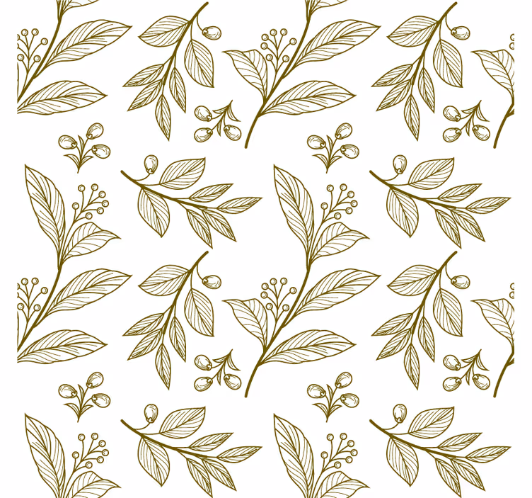 Papel mural dormitorio emblema de hoja elegante - TenVinilo