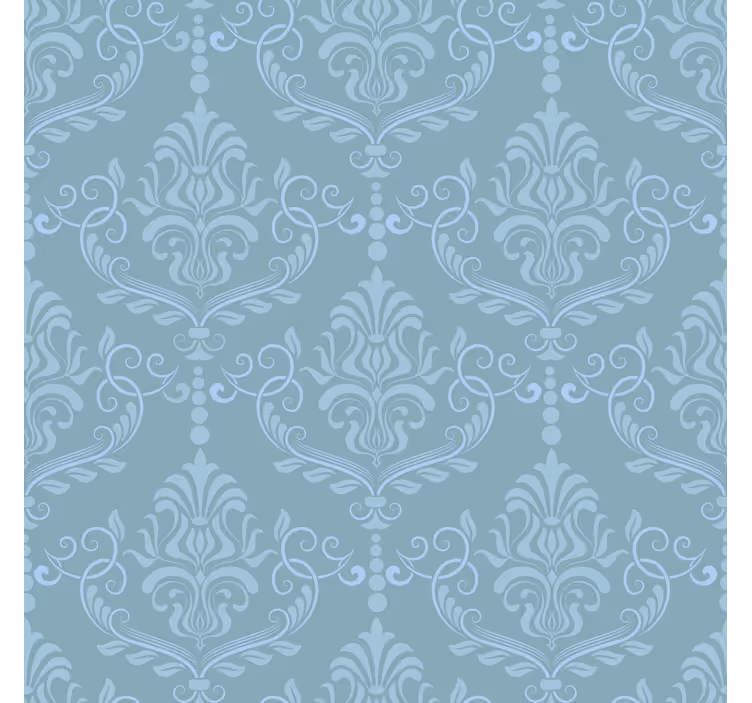 Papel mural dormitorio barroco elegante azul - TenVinilo