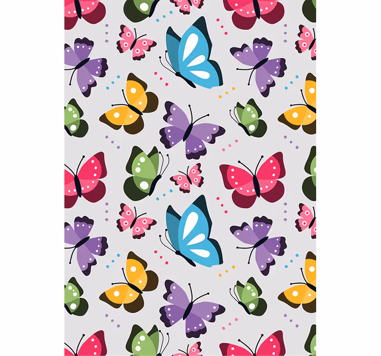 Papel mural animal mariposas voladoras coloridas - TenVinilo