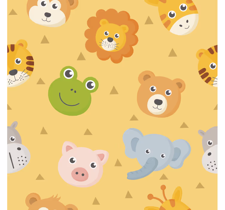Papel mural animal Área de juego animal colorida - TenVinilo