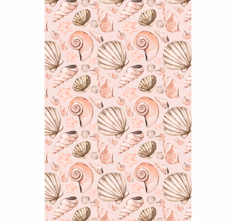 Papel mural animal pastel de conchas - TenVinilo