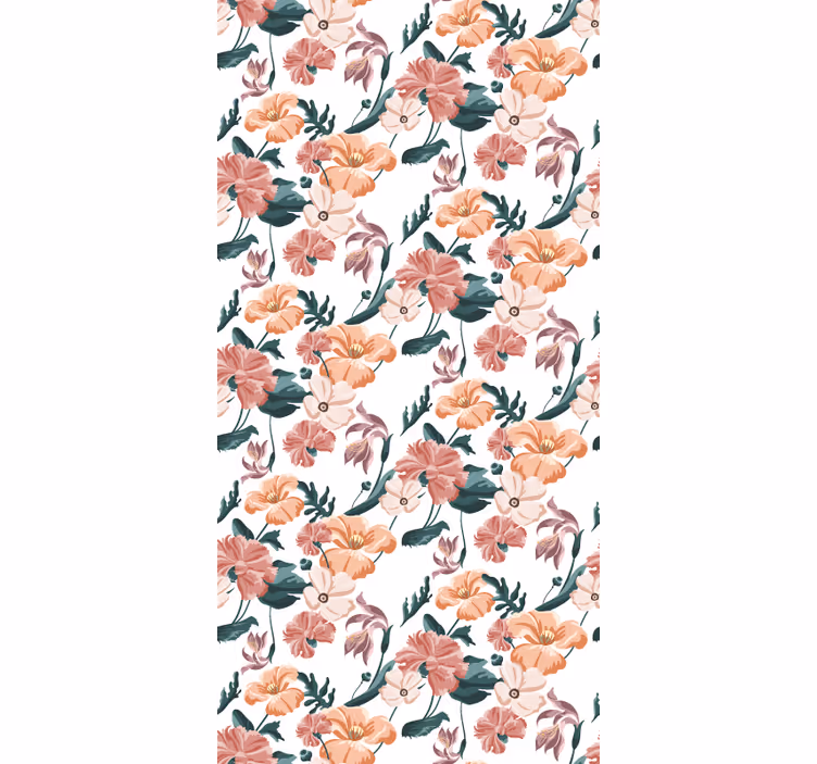 Papel mural dormitorio hermoso patrón de flores pastel - TenVinilo