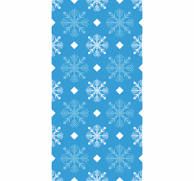 Papel mural dormitorio copos de nieve tonos azules - TenVinilo