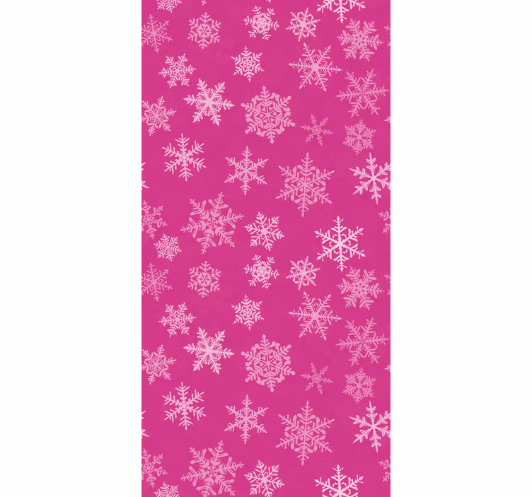 Papel mural dormitorio copos de nieve rosa - TenVinilo