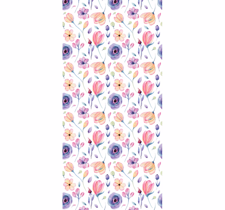 Papel mural dormitorio patrón de flores en flor - TenVinilo