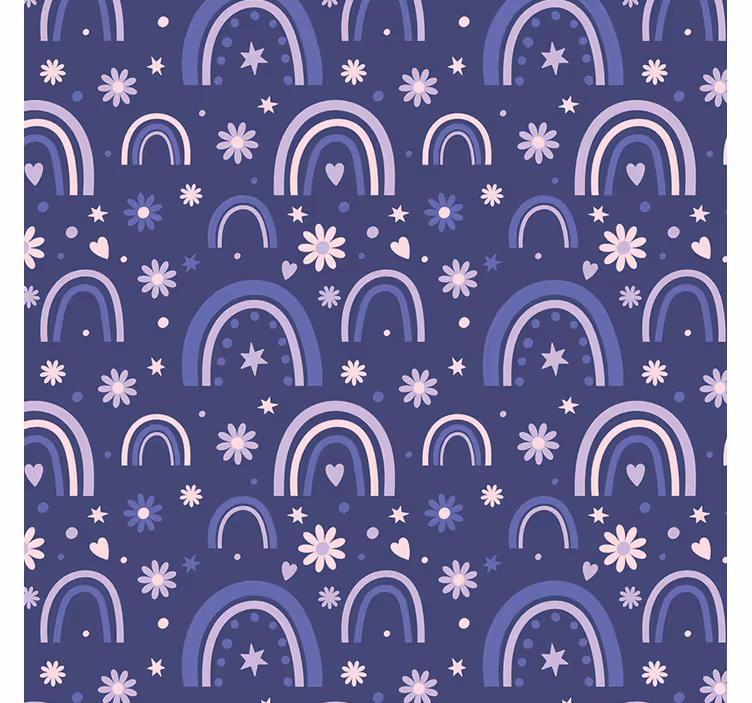 Papel mural dormitorio arcoíris morado - TenVinilo