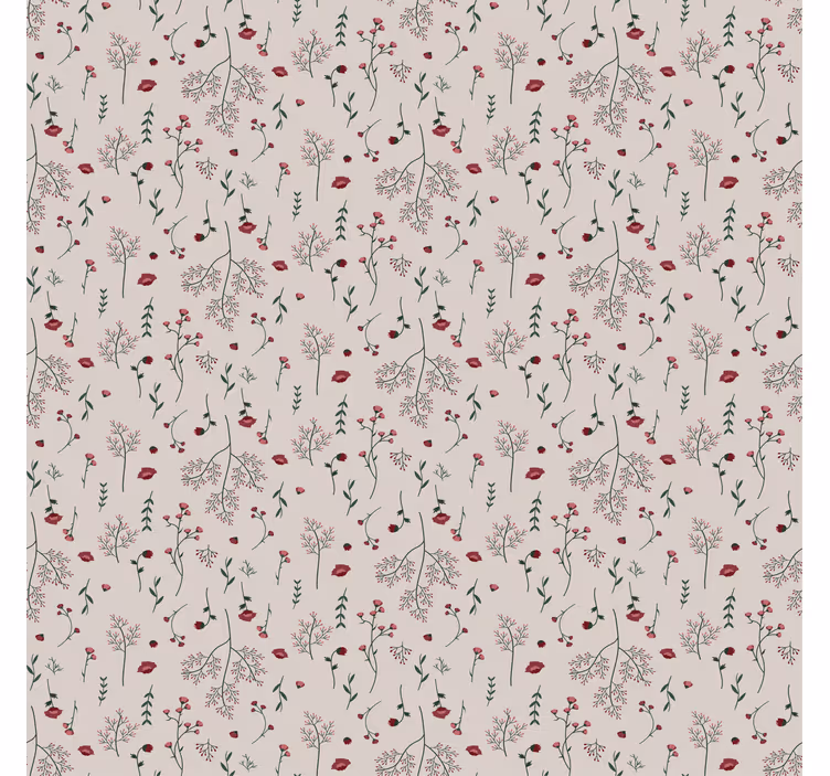 Papel mural texturas patrón floral rojo minimalista - TenVinilo