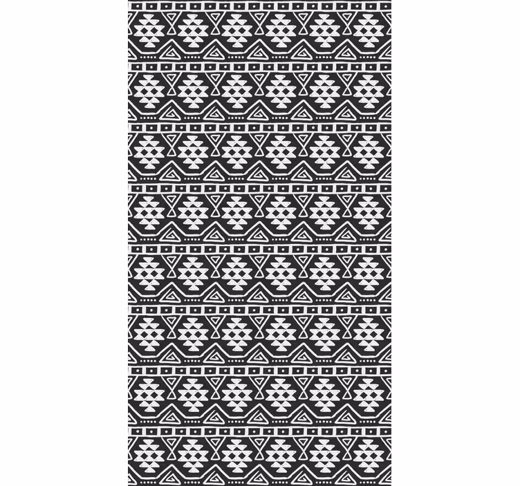 Papel mural texturas patrón bohemio en blanco y negro - TenVinilo