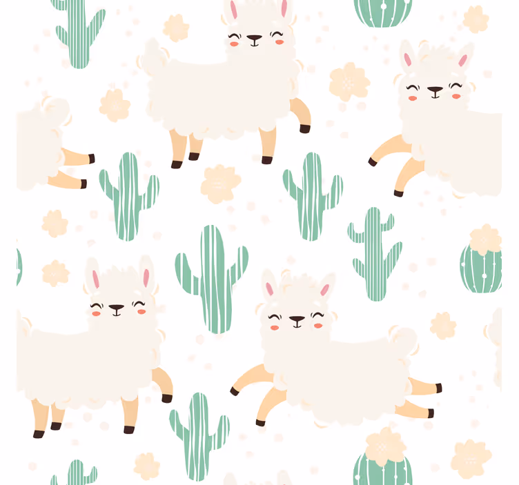 Papel mural texturas lindas llamas acuareladas con cactus - TenVinilo