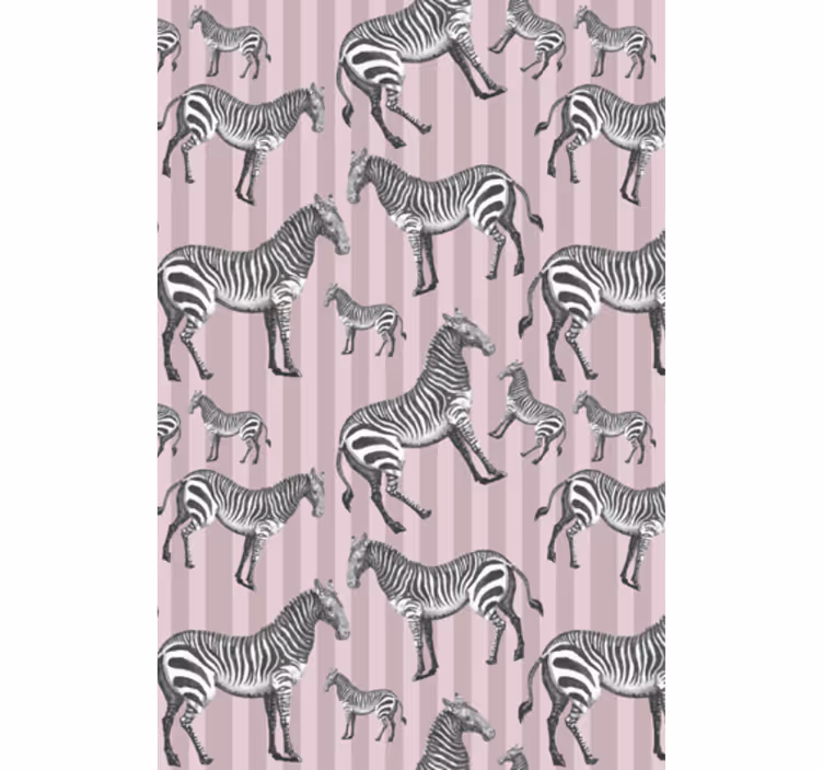 Papel mural animal ilustración vintage de cebra - TenVinilo